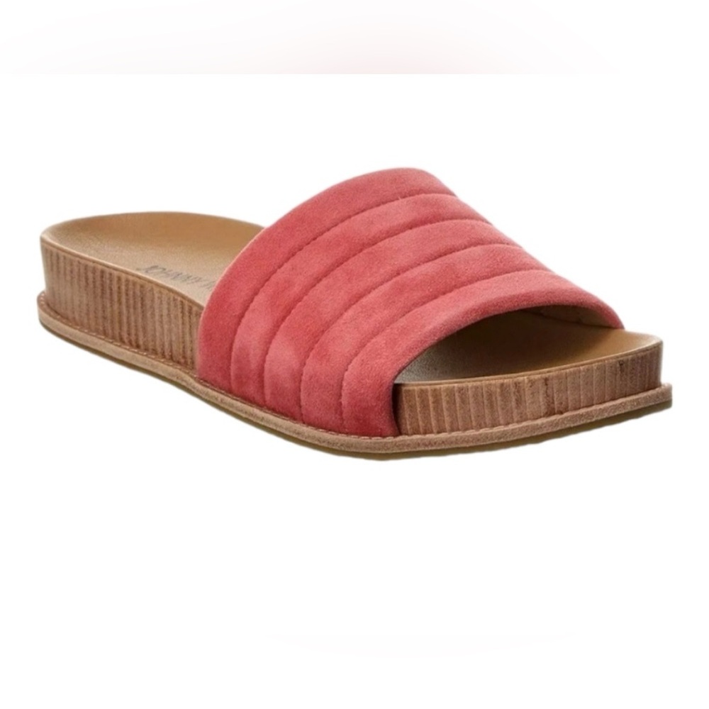 Johnny Was Solid Stitch suede Coral Slide Sandals size 7